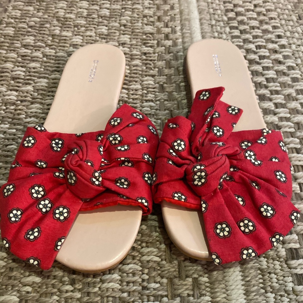 Brand new boutique red bow sandals